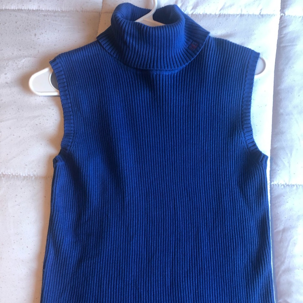 BEAUTIFUL vintage Ralph Lauren royal blue sweater vest turtle neck size L